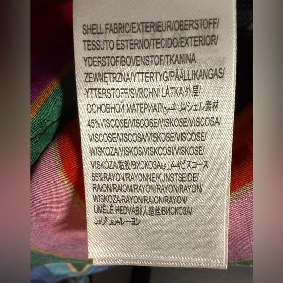 Farm Rio NWT Size Various Pretty Flower Season Colorful Long Sleeve Scarf Shirt - Picture 8 of 12